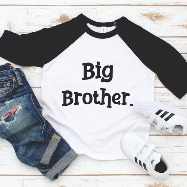 Big Brother Raglan - Big Brother Shirt - New Big Brother Sibling Shirt - Cute Big Brother Shirt - Pregnancy Announcement