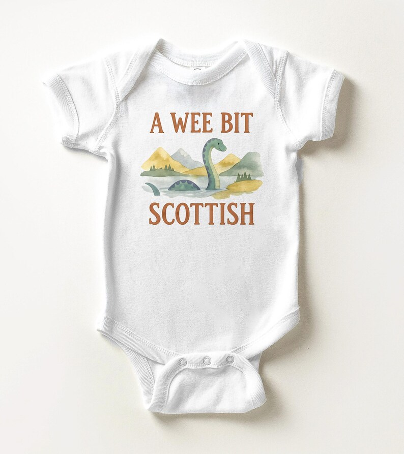 A Wee Bit Scottish Kids Shirt - Cute Loch Ness Monster Toddler Tee image 5