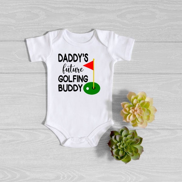 Daddy's Future Golfing Buddy Onesie® - Future Golfer Baby Bodysuit, - Daddy's Golfing Buddy - New Little Golfing Buddy - Pregnancy Announce
