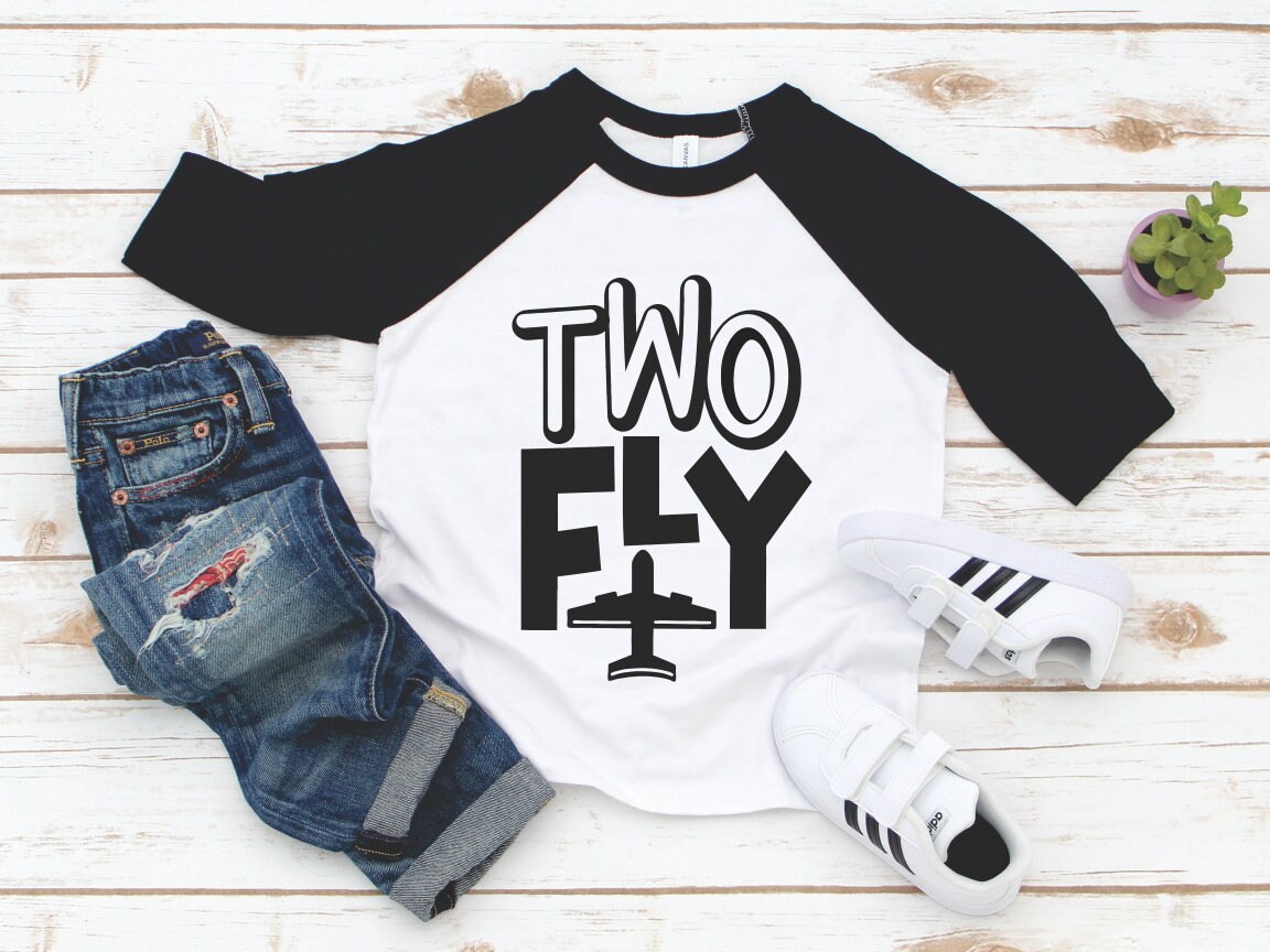 Boys 2nd Birthday Shirt - Two Fly Airplane Birthday Tee - Two Year Old Boy Future Pilot Birthday - Second Birthday Boy - 2nd Birthday Boy