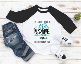 Promoted to Big Brother Raglan - I'm Going to br a Big Brother Again Shirt - Big Brother Sibling Shirt - Pregnancy Announcement - 2nd baby