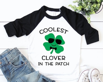 St. Patrick's Day Boys Shirt - Coolest Clover in the Patch Boys Shirt - Funny St Patrick's Day Kids Shirt - Cute Boy St Patricks Day