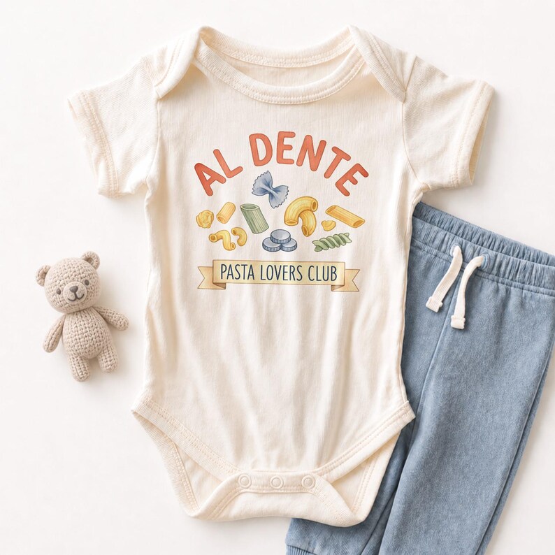 Camiseta infantil del Club de Amantes de la Pasta Al Dente - Divertida camiseta para niños pequeños amantes de la comida imagen 6