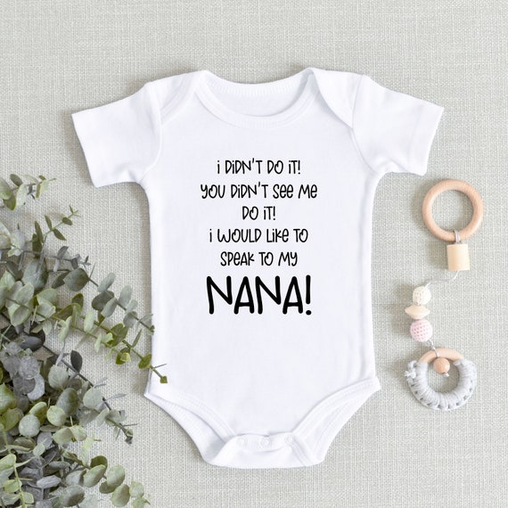 Baby Shower Gift Onesie Bodysuit Shirt I Love My Nana 