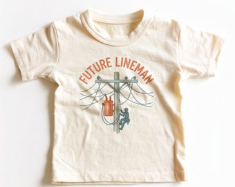 Camiseta infantil de futuro liniero - Linda camiseta de electricista para niños pequeños