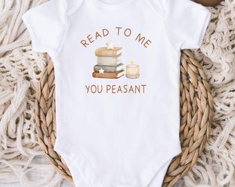 Read To Me You Peasant Baby ONESIES® - Funny Baby Bodysuit - Sassy Baby Book Lover - Librarian - Baby Shower Gift - Newborn Baby Boy Girl
