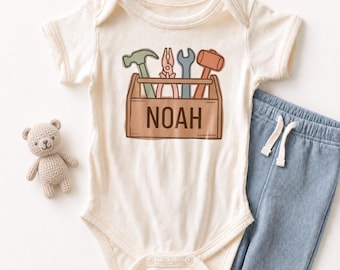 Personalized Toolbox Baby ONESIE® - Custom Cute Future Handyman Bodysuit