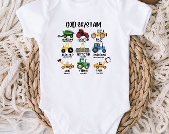 God Says I Am Baby Onesies® Bodysuit - Bible Verse Bodysuit - Religious Keepsake Baptism Gift - Christian Baby - Baby Shower - New Baby Boy