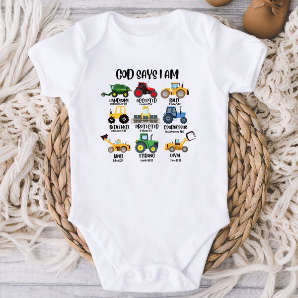 God Says I Am Baby Onesies® Bodysuit - Bible Verse Bodysuit - Religious Keepsake Baptism Gift - Christian Baby - Baby Shower - New Baby Boy