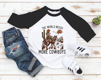 The World Needs More Cowboys Toddler Shirt - Desert Cowboy Tee - Country Farm Boy Shirt - Little Cowboy - Grandchild Gift -gift for boy
