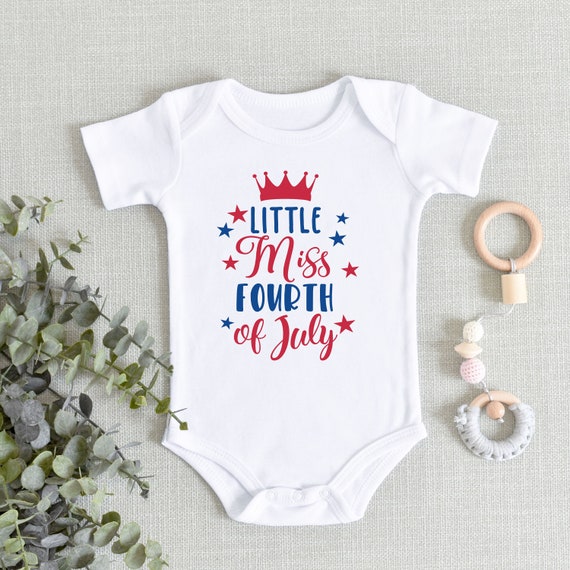 My First 4th of July Baby Girl Onesie Little Miss 4th of July