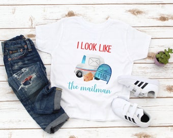 I Look Like The Mailman Kids Shirt - Funny Mailman Toddler - Postal Worker - Mail Delivery Person - Gift for Boy Girl - Grandchild gift