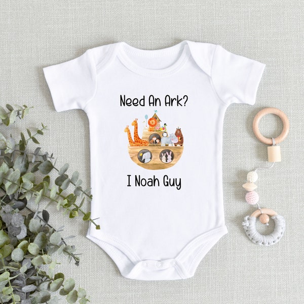 Noah's Ark Baby Onesies® Bodysuit - I Noah Guy Baby Bodysuit - Cute Religious Baby - Bible baby gift - Baby Girl boy  - Baby Shower Gift