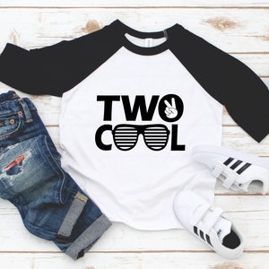 Boys 2nd Birthday Shirt - Two Cool Sunglasses - Two Year Old Boy Birthday - Two Fingers Birthday Boy - 2nd Birthday Boy - Cool Kid Birthday