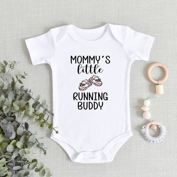 Running Buddy Onesies® Bodysuit - Mommy's Little Runny Buddy Bodysuit - New Baby Gift - Baby Shower Gift - Cute Baby Girl - Custom Baby Gift