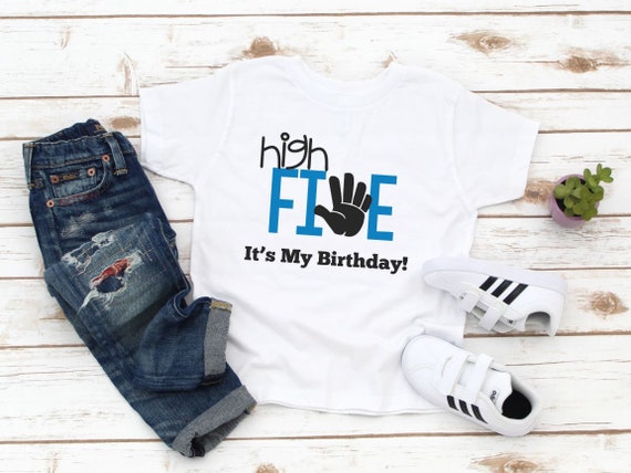 My 3/4 5th Shirt Boy Five Shirt Birthday Birthday Toddler Sleeve It\'s Gift High Birthday Boys Raglan