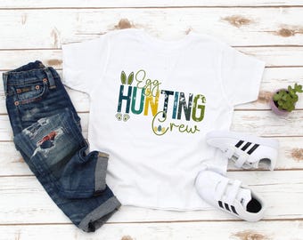 Egg Hunting Crew Easter Kids Shirt - Cute Kids Easter Tee - Boy Easter Gift - Kids Easter Gift - Toddler Boy Easter - Gift For Boy - Easter