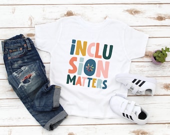 Autism Awareness Kids Shirt - Inclusion Matters Kids Tee - Cute Autism Toddler Shirt - Downs Syndrome Kids - Girls Boys Kids - Autism Kids