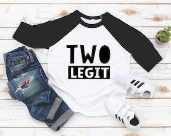 Boys 2nd Birthday Shirt - Two Legit Birthday Tee - Two Year Old Boy Birthday - Second Birthday Boy - 2nd Birthday Boy - Cool Kid Birthday 2