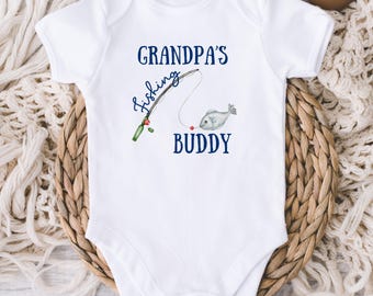 Grandpa's Fishing Buddy - Baby ONESIE® - Baby Boy Gift - Baby Shower Gift - New Baby Boy - Cute Baby Boy - Father's Day Papa - Fishing Lover