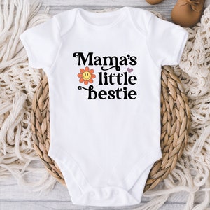 Mamas Little Bestie Baby Onesies® Bodysuit - Mommys Best Friend Baby Girl - Mamas Girl Sunflower - Baby Shower Gift - New Baby Gift Girl