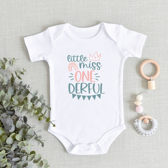 Girl First Birthday Onesies Bodysuit Little Miss Onederful 1st Birthday Rainbow Bodysuit Cake Smash 1st Birthday One Year Birthday