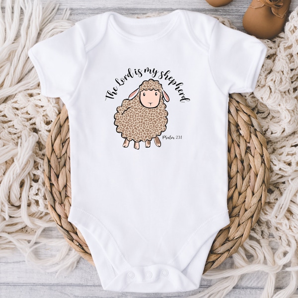 The Lord Is My Sheperd Baby Onesies® Bodysuit - Baby First Easter - Christian - Religious - Bible Verse - Easter Gift For Baby - New Baby