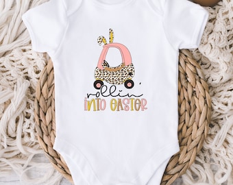Easter Baby Onesie® - Rollin Into Easter Car Baby Bodysuit - Baby's First Easter Outfit -  Baby Girl 1st Easter Shirt - Easter Baby gift