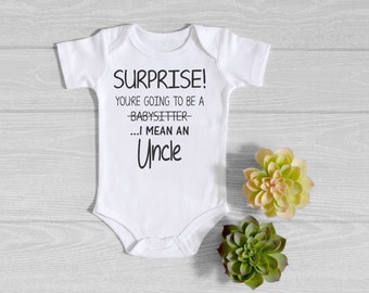 Uncle Baby ONESIES® Brand Bodysuit - Surprise You're Going To Be An Uncle - Baby Reveal Bodysuit Pregnancy Announce Uncle -Baby Announcement