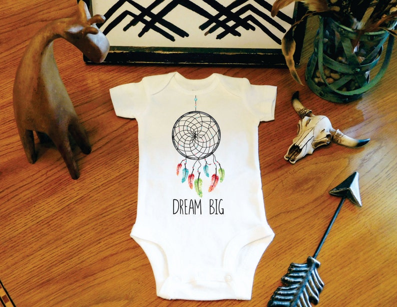 Little Dreamer Unisex Baby Dream Catcher New Baby Gift Dream Big Little One Baby Bodysuit New Mom Gift Baby Shower Gift Dream Big