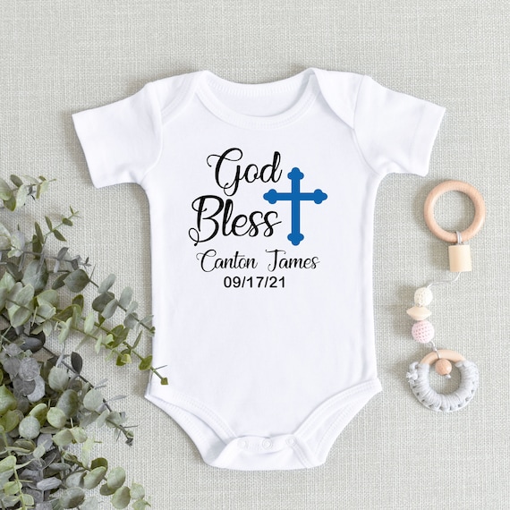 God Bless Baby Name Onesies Bodysuit Christening or Baptism Gift Baby Bodysuit Religious Keepsake Bodysuit Baby Boy Outfit Etsy Australia