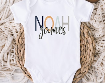 Custom Name Baby ONESIE® - Personalized Baby Boy Bodysuit - Cute Baby Boy Shirt - Baby Shower Gift - Baby Boy Gift - Newborn Boy - Baby Gift