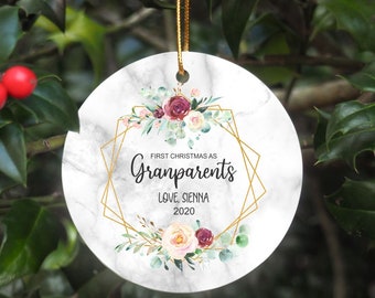 Personalized Grandparents Ornament - Custom First Christmas as Grandparents Keepsake - Announcement Ornament - New Grandparents Gift