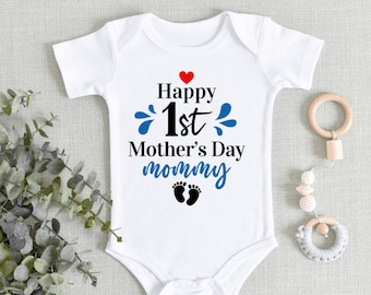 Happy First Mother's Day Baby ONESIES® Brand Bodysuit - My 1st Mother's Day - Baby's First Mommy's Day Bodysuit - Baby Boy 1st Mother's Day