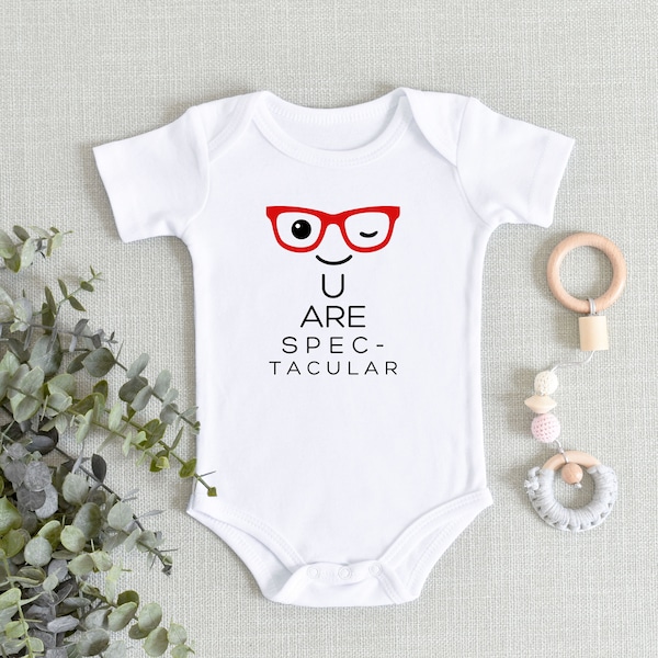 Funny Eye Doctor Optometrist Ophthalmologist Baby Onesies® Bodysuit - You Are Spectacular Eyeglass Bodysuit  - Eye Chart Baby Shower Gift