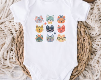 Cat Baby Onesies® Bodysuit - Cute Cat Lover Baby Bodysuit - Funny Animal Baby Shower Gift - New Baby Gift