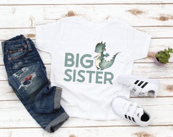 Big Sister Toddler Shirt - Cute Announcement Kids Shirt - Big Sister Gift - Pregnancy Reveal - Sibling Shirt - Big Sis Shirt - Gift For Sis
