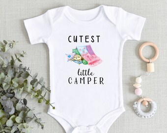 Cutest Little Camper Baby Girl Onesie® -  Future Camping Buddy - Baby Camping bodysuit - Baby Shower gift - Newest Member Camping Crew