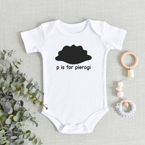 P is for Pierogi Funny Baby Onesie® - Polish Pierogi Baby bodysuit - Food  Baby - Cute Baby Shower Gift