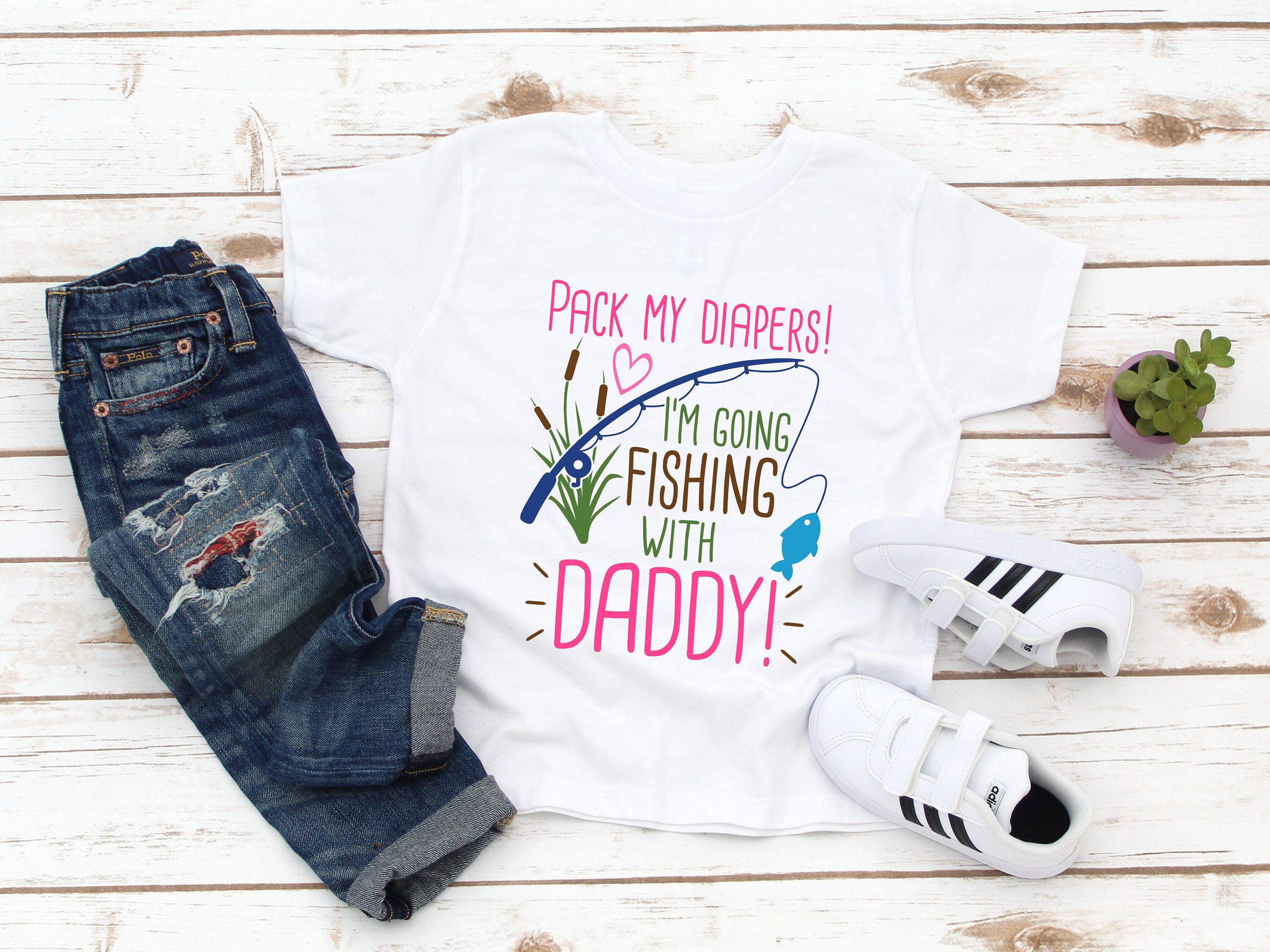 Daddy's Fishing Buddy Tshirt Daddy's New Fishing Buddy Shirt Pack
