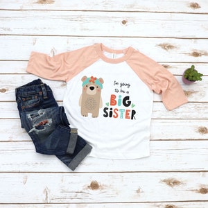 Big Sister Shirt - I&#39;m Going To Be A Big Sister Top -  Big Sister Sibling Shirt - Pregnancy Announcement