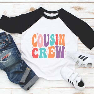 Cousin Crew Toddler Shirt - Boho Retro Kids Cousin Crew Tee - Cousin Shirt - Big Cousin Little Cousin Shirts - Girls Cousin Tee