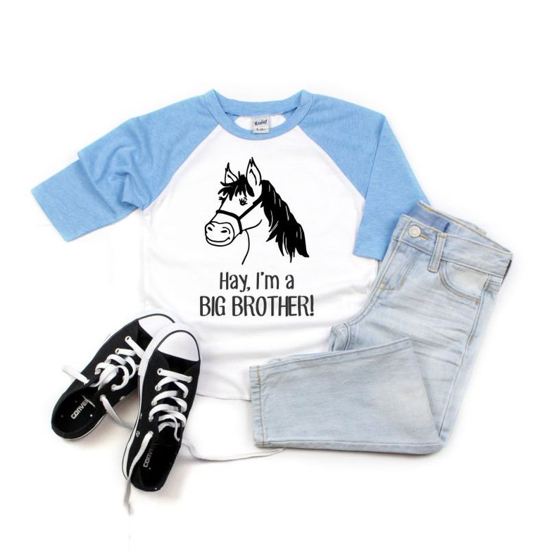 Big Brother Shirt Big Bro Shirt Raglan Shirt Big Brother Horse Shirt Toddler Boy Baseball Tee Sibling Shirt Little Brother Shirt Lil Bro