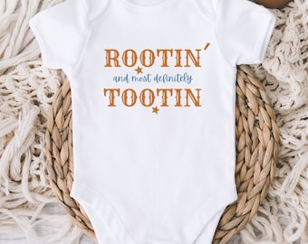 Rootin and Most Definitely Tootin Baby ONESIES® Brand Bodysuit - Cowboy Bodysuit - Western Baby - Rodeo Country Farm - Baby Shower Gift Boy