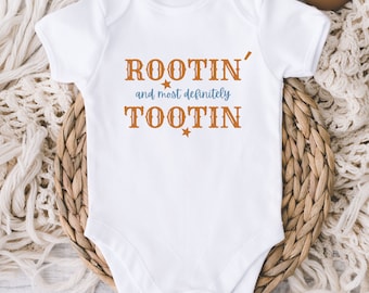 Rootin and Most Definitely Tootin Baby Onesies® Bodysuit - Cowboy Bodysuit - Western Baby - Rodeo - Country - Farm - Baby Shower Gift Boy