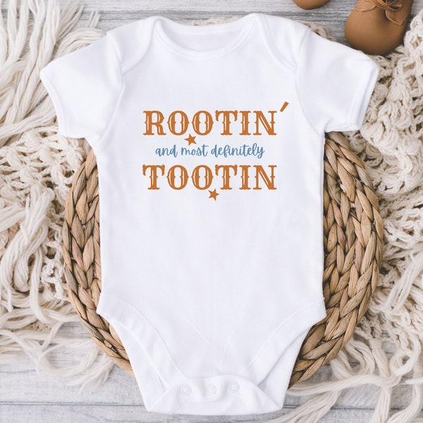 Rootin and Most Definitely Tootin Baby Onesies® Bodysuit - Cowboy Bodysuit - Western Baby - Rodeo - Country - Farm - Baby Shower Gift Boy
