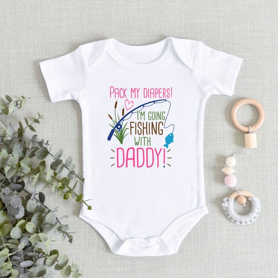 Daddy's Fishing Buddy Onesies® Bodysuit - New Fishing Buddy - Pack My  Diapers I'm Going Fishing With Daddy - Baby Girl - Fathers Day Baby