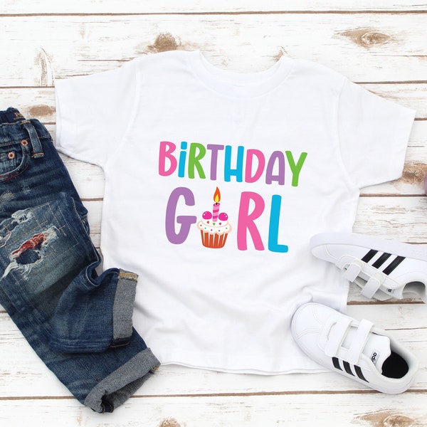 Girls Cupcake Birthday Shirt - Cupcake Theme Party Tee - Birthday Shirt Toddler Youth Girl - Birthday Present Girl Grandchild