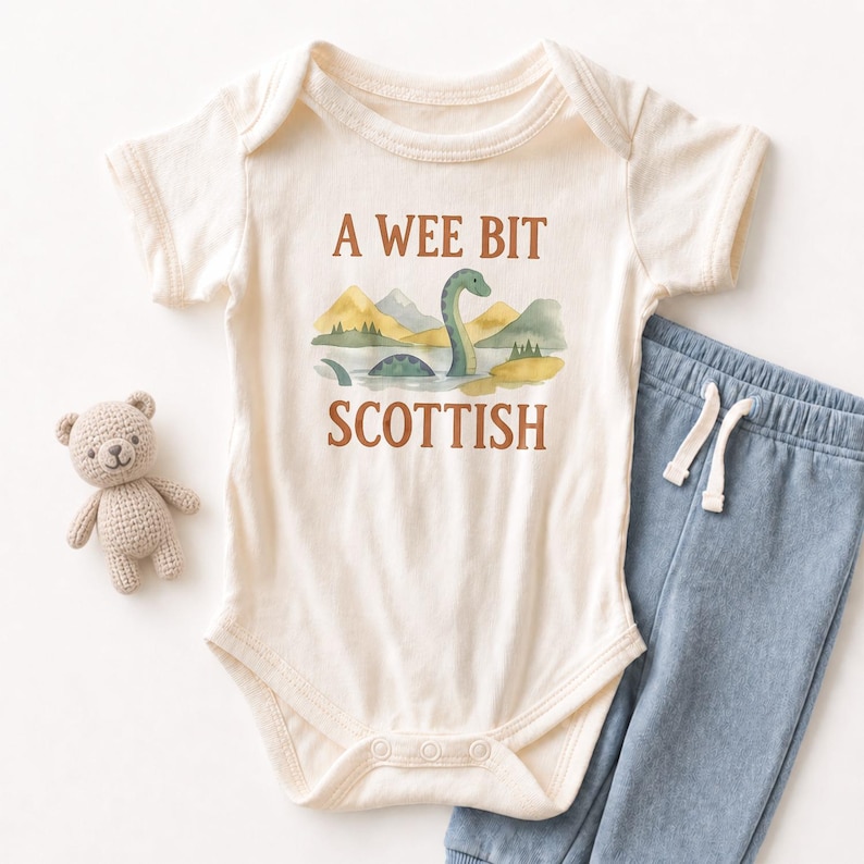 A Wee Bit Scottish Kids Shirt - Cute Loch Ness Monster Toddler Tee image 6