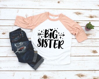 Camiseta de Hermana Mayor - Camiseta de Anuncio de Embarazo de Hermana Mayor para Niños Pequeños - Camiseta de Hermana Mayor - Camiseta de Revelación de Segundo Embarazo para Hermanos